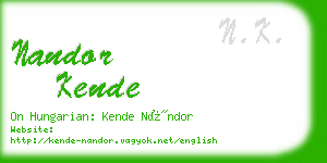 nandor kende business card